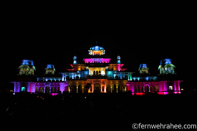 Jaipur albert hall museum at night