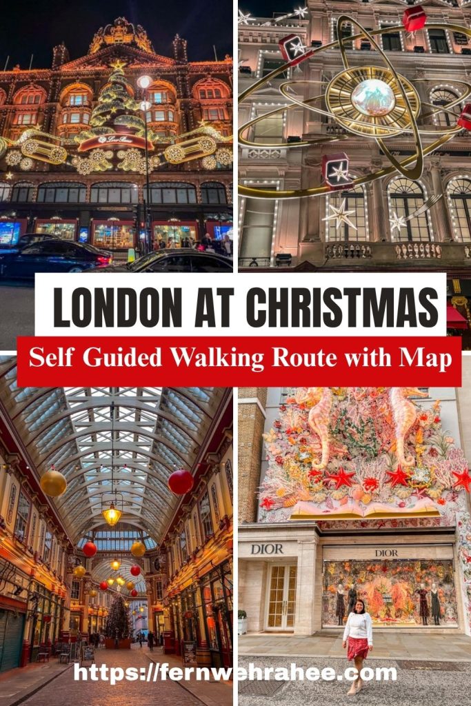 self guided London Christmas lights walking trail London